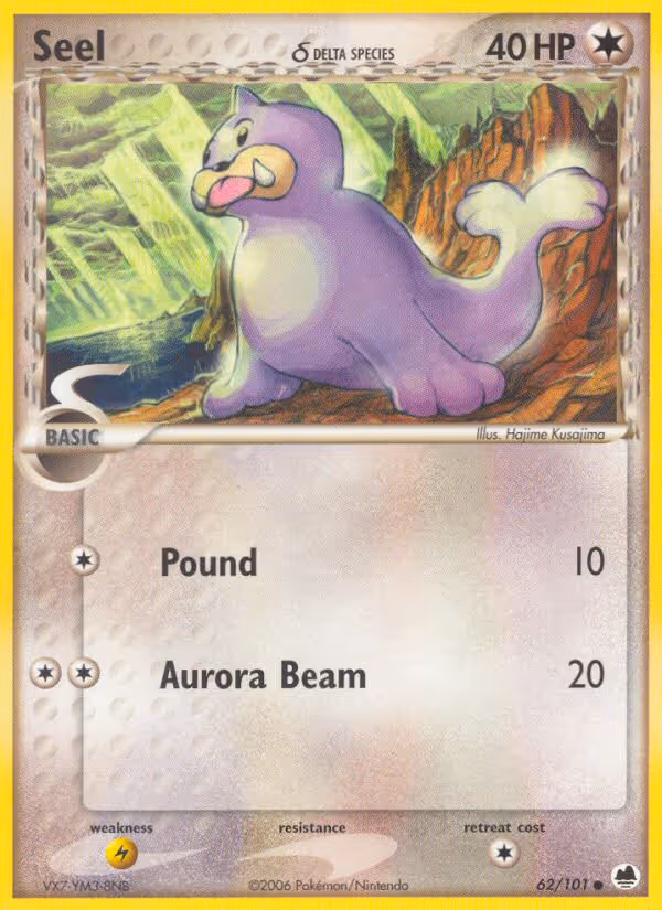 Seel δ 62/101 Pokemon card
