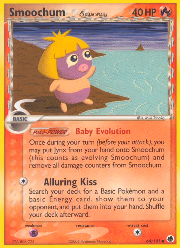 Smoochum δ 64/101 Pokemon card