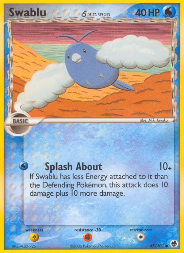 Swablu δ 65/101 Pokemon card