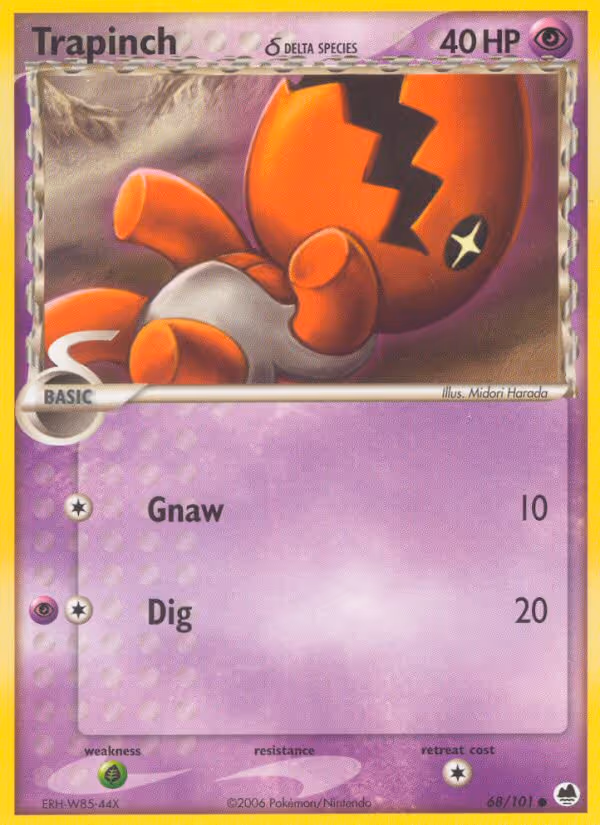 Trapinch δ 68/101 Pokemon card