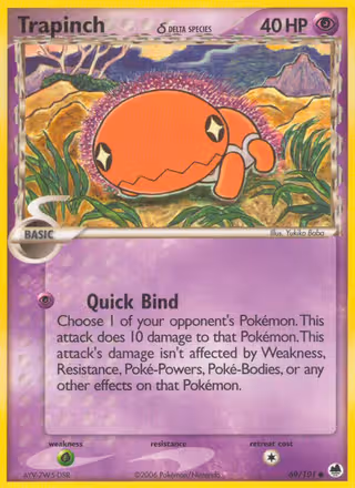 Trapinch δ 69/101 Pokemon card