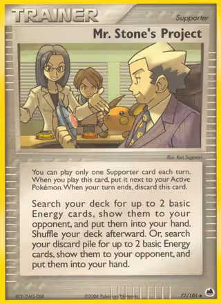 Mr. Stone's Project 77/101 Pokemon card
