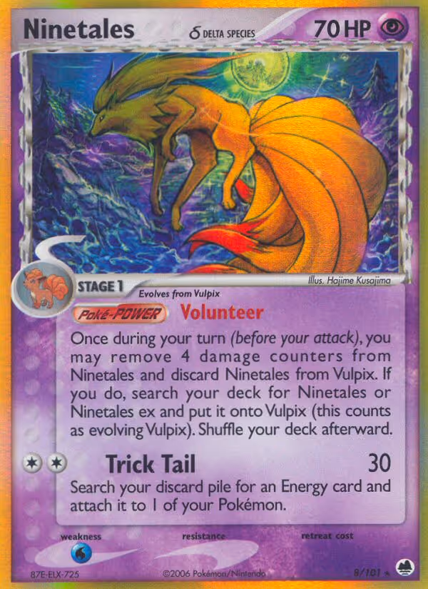 Ninetales δ 8/101 Pokemon card