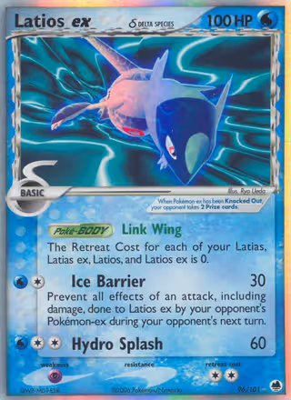 Latios ex δ 96/101 Pokemon card