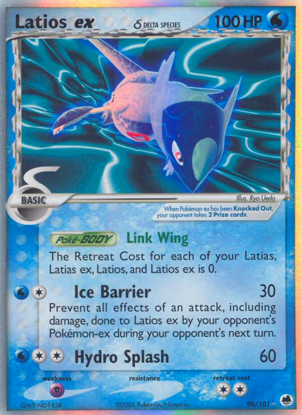 Latios ex δ 96/101 Pokemon card