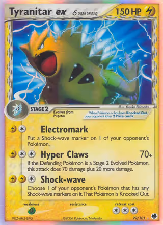 Tyranitar ex δ 99/101 Pokemon card