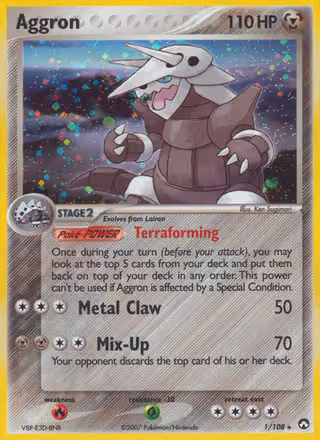 Aggron 1/108 Pokemon card