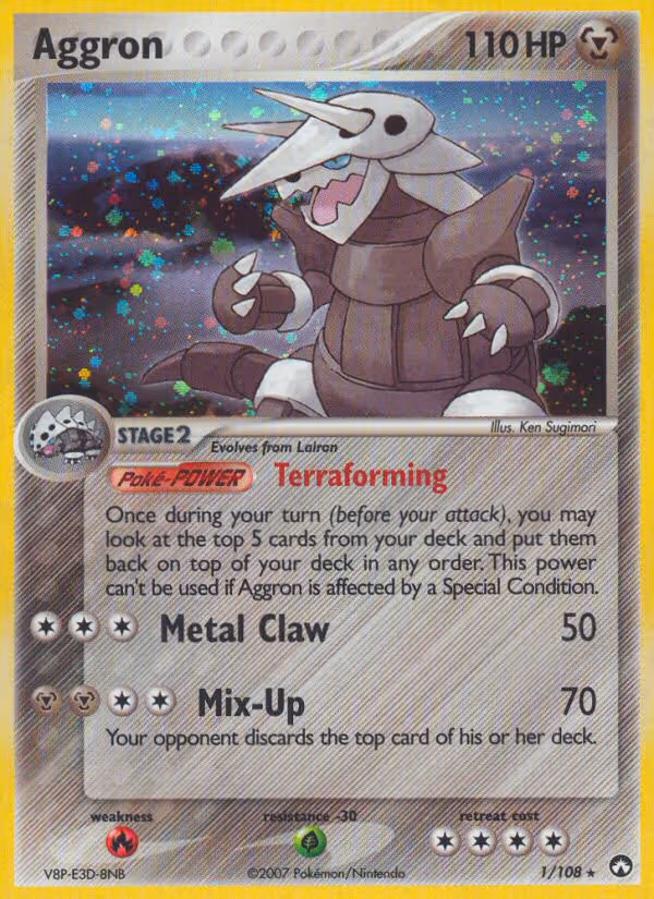 Aggron 1/108 Pokemon card