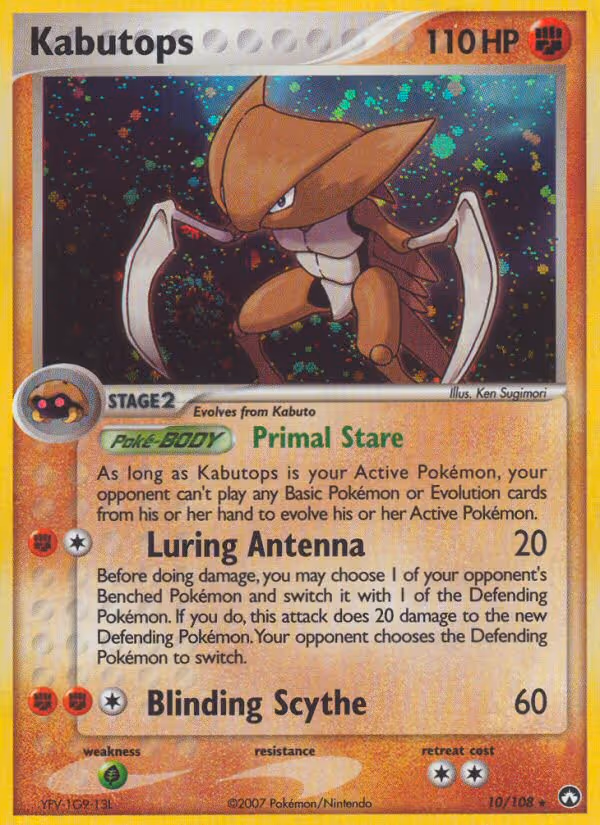 Kabutops 10/108 Pokemon card