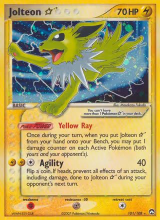 Jolteon ☆ 101/108 Pokemon card