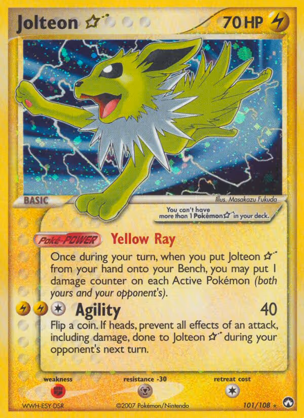 Jolteon Star 101/108 Pokemon card