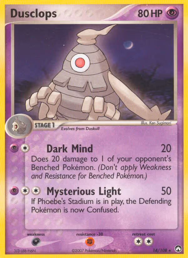 Dusclops 14/108 Pokemon card