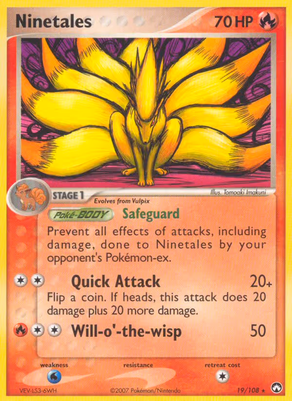 Ninetales 19/108 Pokemon card