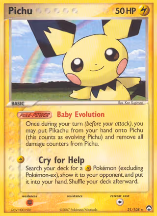 Pichu 21/108 Pokemon card