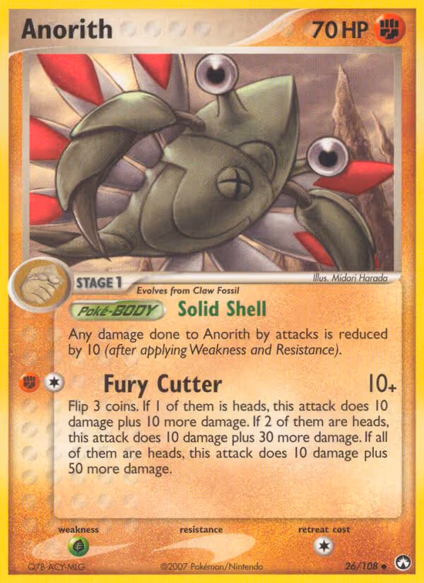 Anorith 26/108 Pokemon card