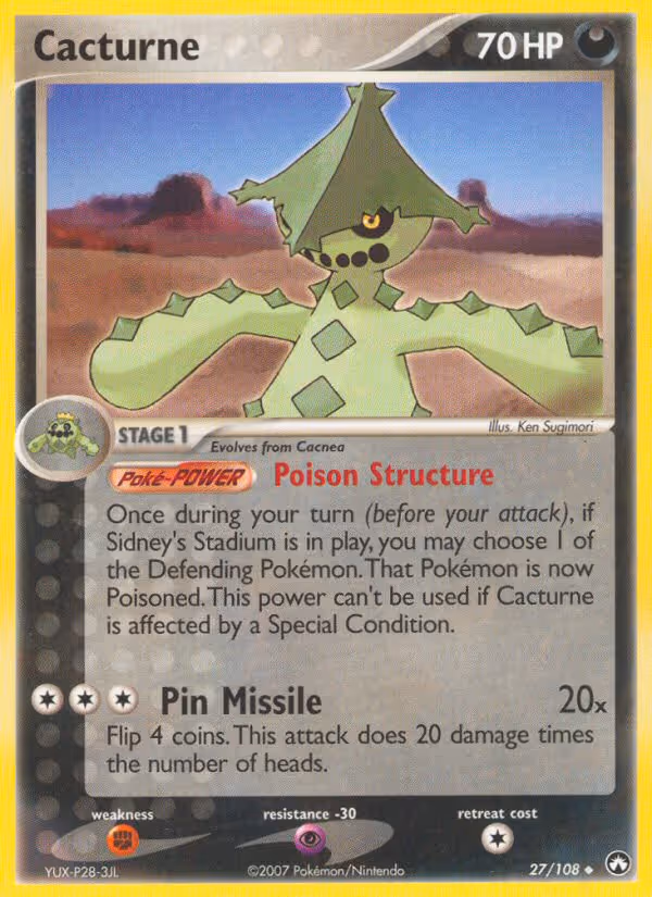 Cacturne 27/108 Pokemon card