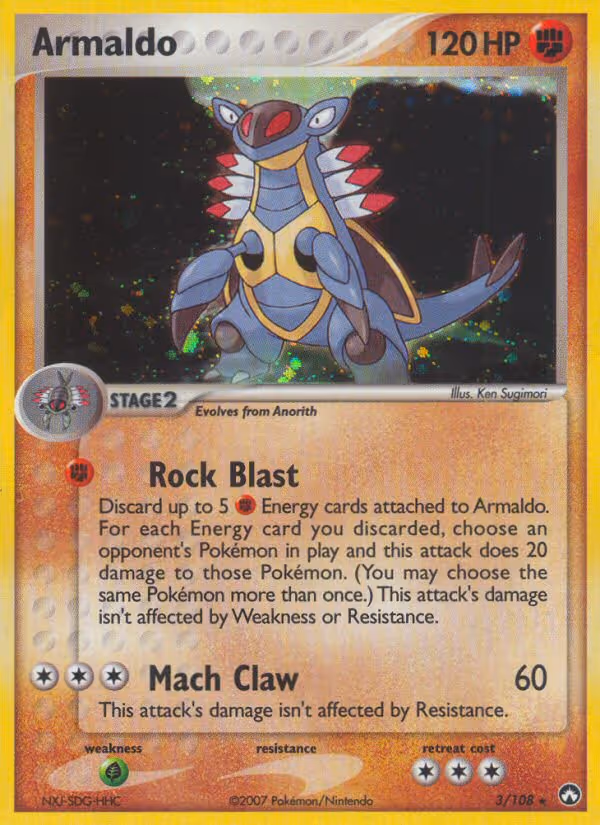 Armaldo 3/108 Pokemon card