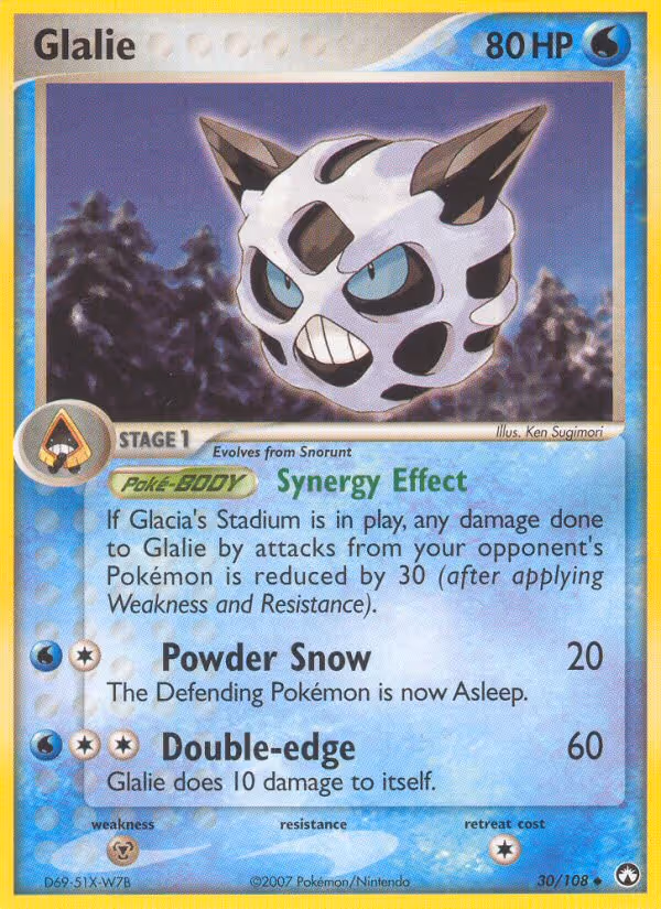 Glalie 30/108 Pokemon card