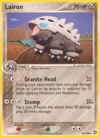 Lairon 32/108 Pokemon card