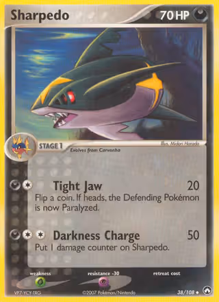 Sharpedo 38/108 Pokemon card