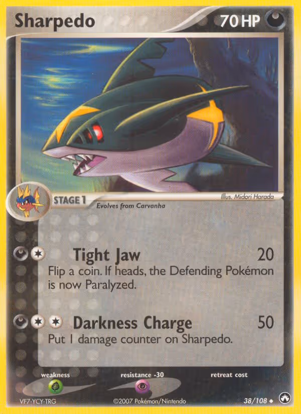 Sharpedo 38/108 Pokemon card