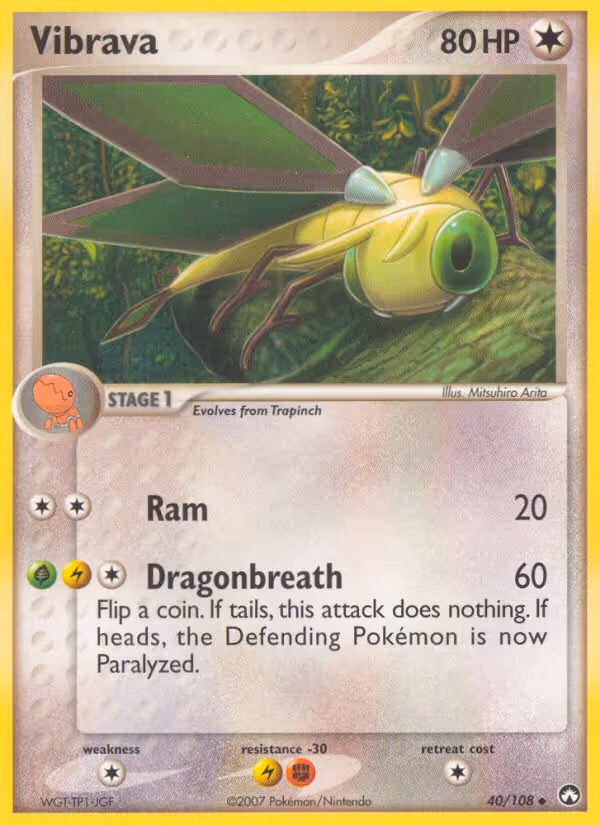 Vibrava 40/108 Pokemon card