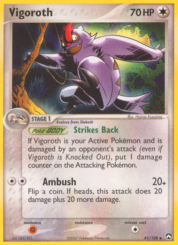 Vigoroth 41/108 Pokemon card