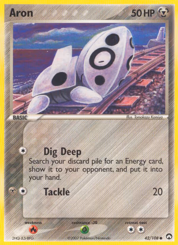 Aron 42/108 Pokemon card