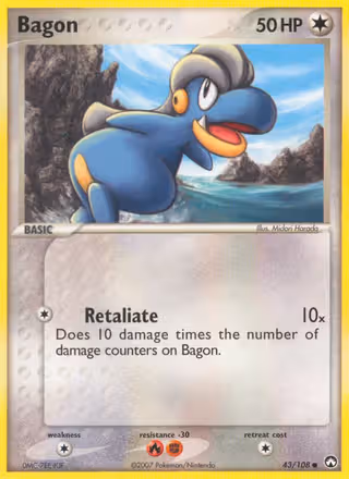 Bagon 43/108 Pokemon card