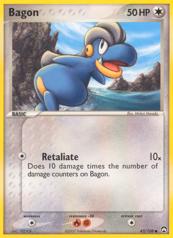 Bagon 43/108 Pokemon card