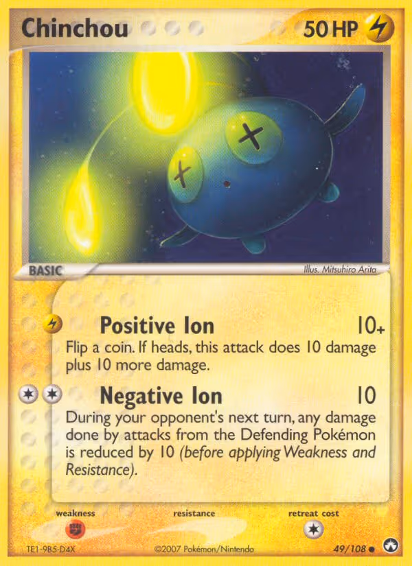 Chinchou 49/108 Pokemon card
