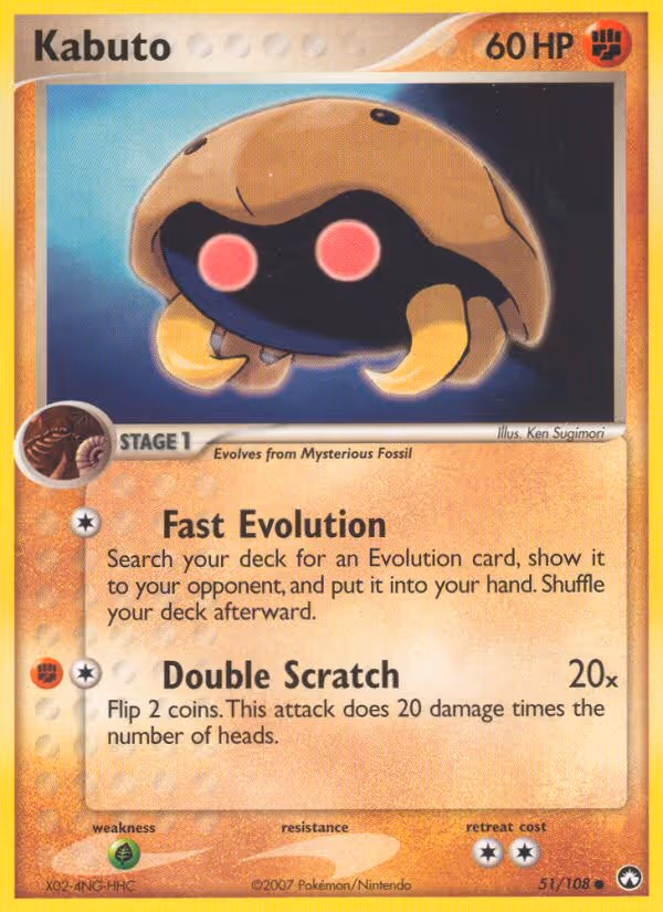 Kabuto 51/108 Pokemon card
