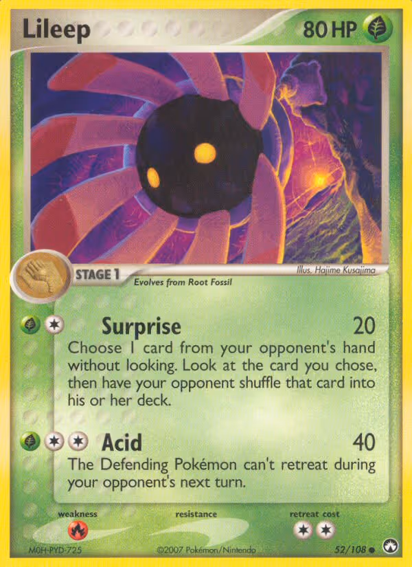 Lileep 52/108 Pokemon card