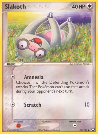 Slakoth 63/108 Pokemon card