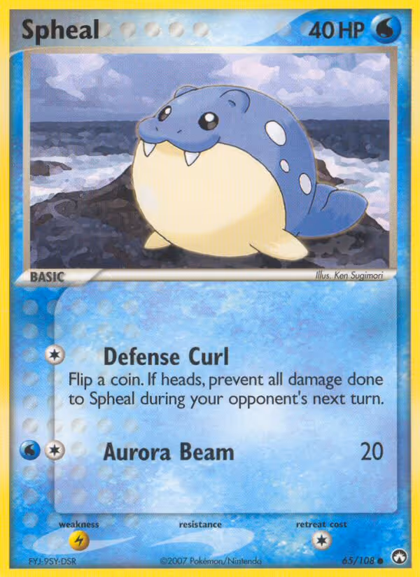 Spheal 65/108 Pokemon card