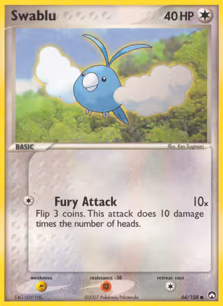 Swablu 66/108 Pokemon card