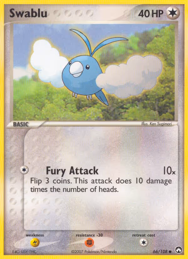 Swablu 66/108 Pokemon card
