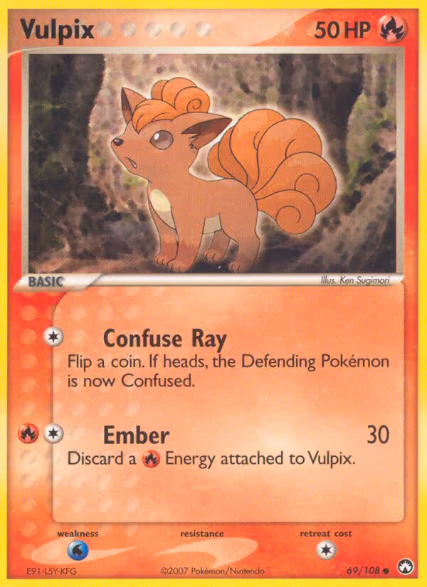 Vulpix 69/108 Pokemon card