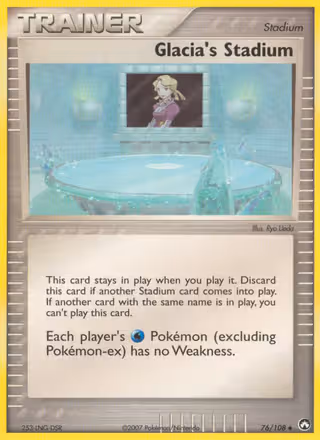 Glacia's Stadium 76/108 Pokemon card