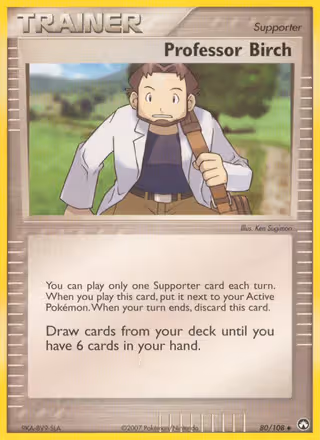 Professor Birch 80/108 Pokemon card
