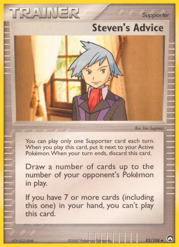 Steven's Advice 83/108 Pokemon card