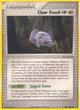 Claw Fossil 84/108 Pokemon card