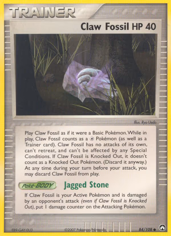 Claw Fossil 84/108 Pokemon card