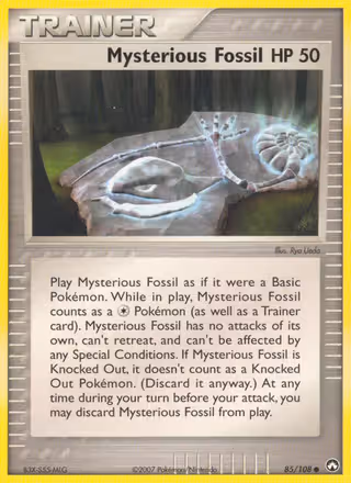 Mysterious Fossil 85/108 Pokemon card