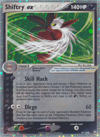 Shiftry ex 97/108 Pokemon card