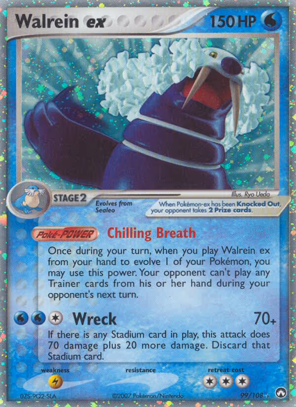 Walrein ex 99/108 Pokemon card