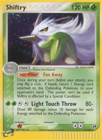 Shiftry 12/100 Pokemon card
