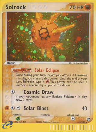 Solrock 13/100 Pokemon card