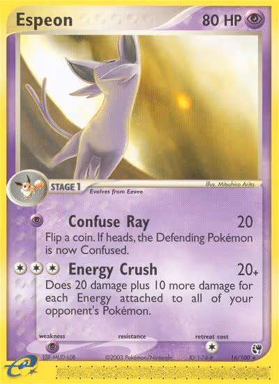 Espeon 16/100 Pokemon card