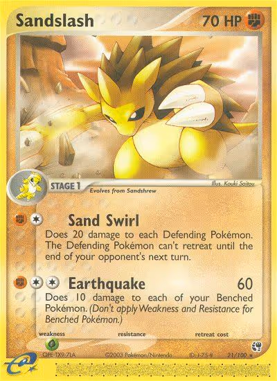 Sandslash 21/100 Pokemon card